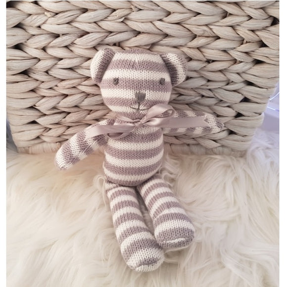Benji the Bear Knitted Rattle