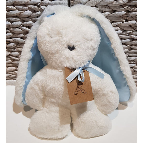 Flat Bunny Comforter - White with Blue Ears